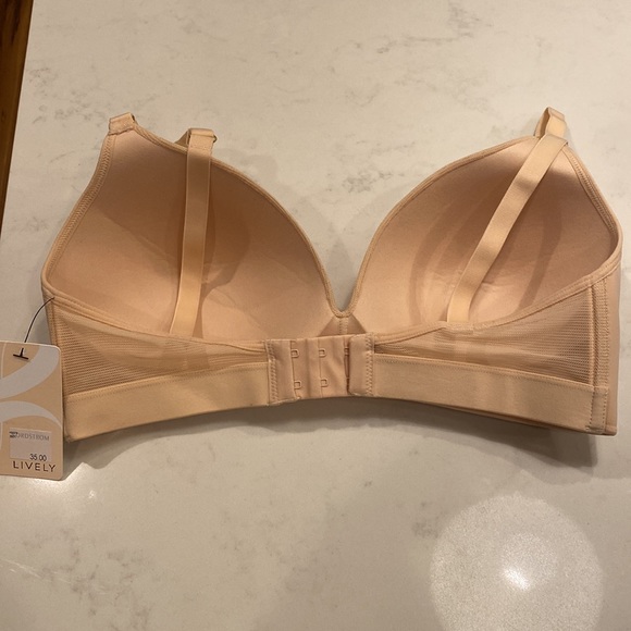 NWT Lively the Mesh Trim No-Wire Bra Size 34DD in Toasted Almond Beige - Picture 4 of 5